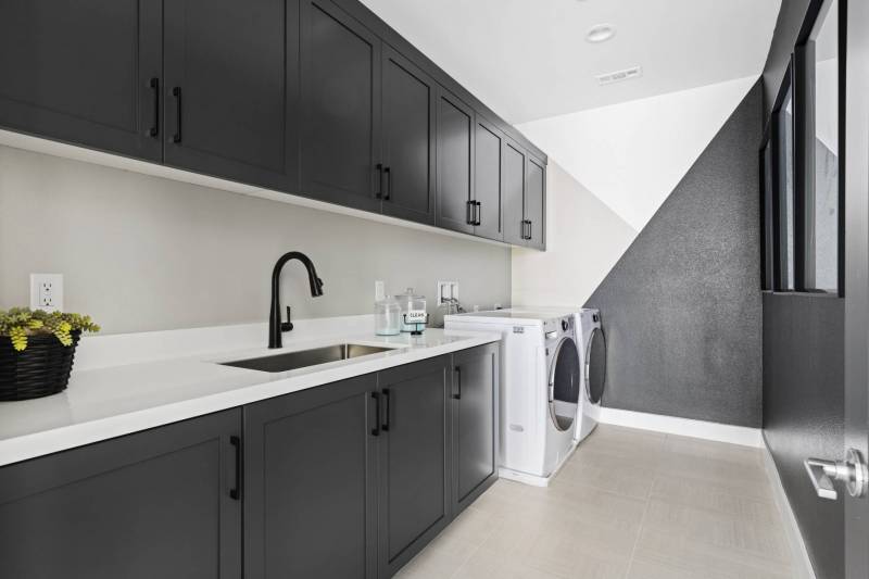 Laundry room in Plan 2 Model Home